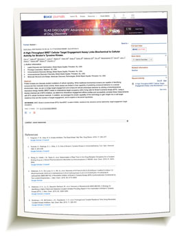 2019 SLAS Discovery Article-BRET Cellular Target Engagement Assay Links Biochemical to Cellular Activity